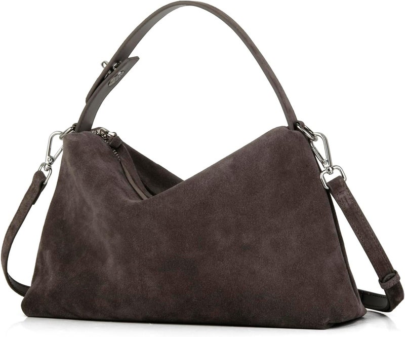 DONNAIN Premium Suede Leather Crossbody Bags for Women, Slouchy Suede Shoulder Bag with Adjustable Strap and Tote Handbag - Image 1
